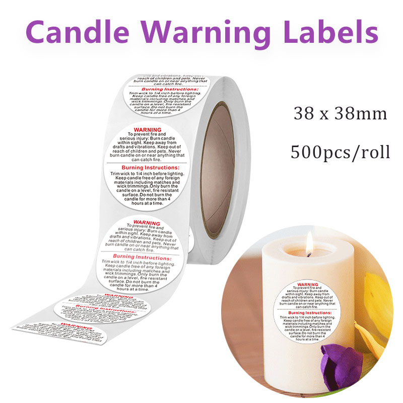 500/1000pcs Candle Warning Lab - đánh giá và giá Candle Warning Label