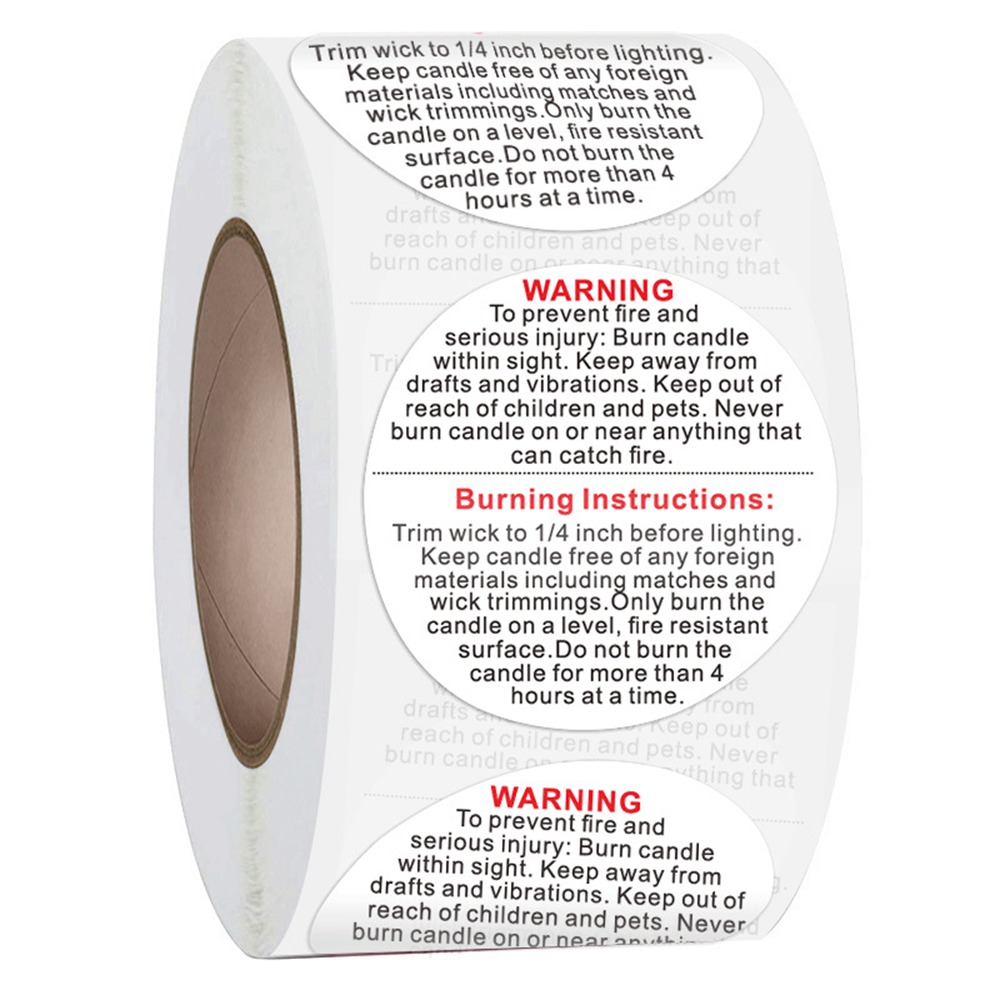 500Pcs White Candle Warning La - đánh giá và giá Candle Warning Label