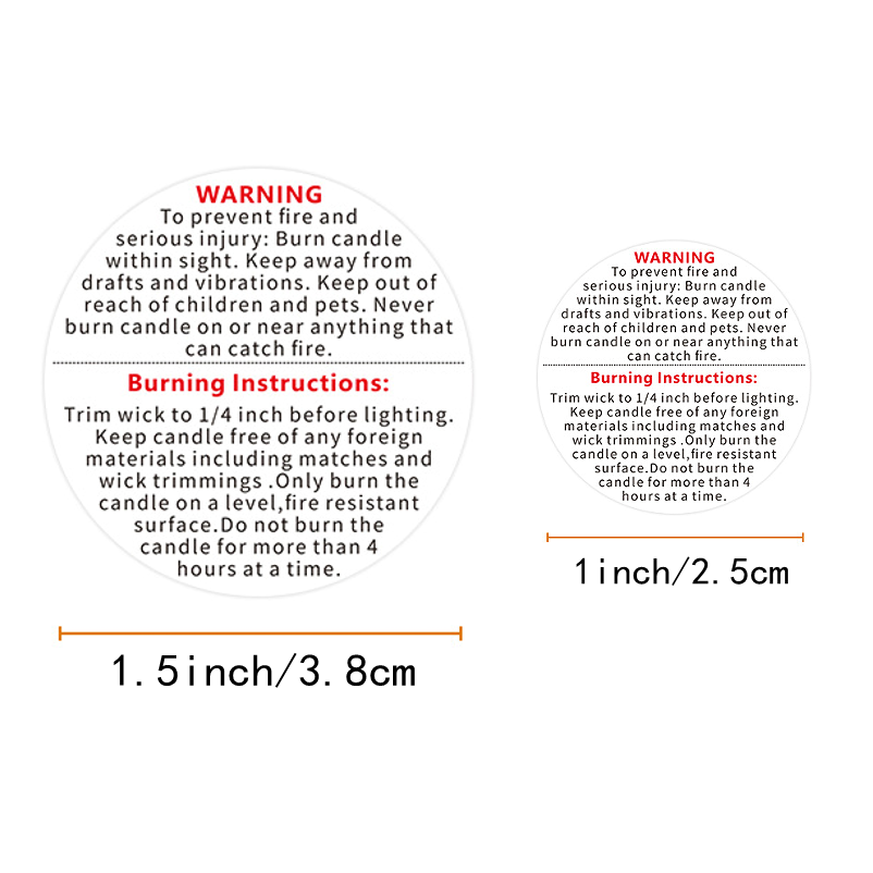500Pcs White Candle Warning La - đánh giá và giá Candle Warning Label