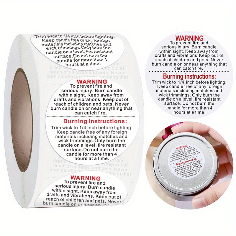 1roll,500pcs Candle Warning La - đánh giá và giá Candle Warning Label