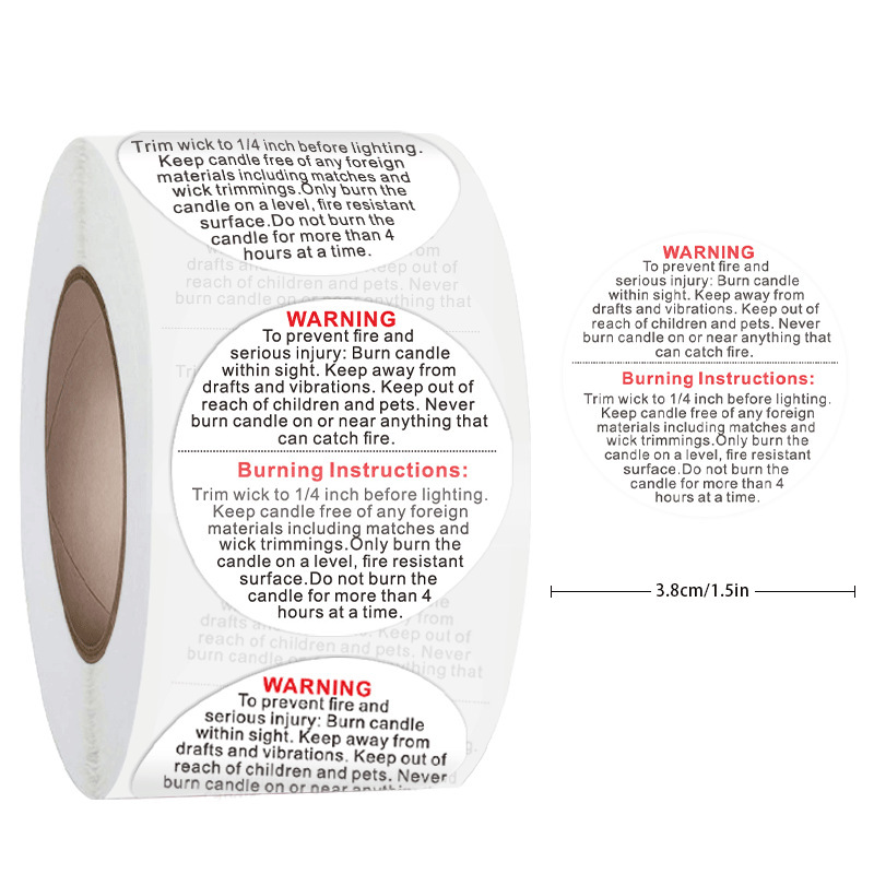 100-500pcs 1inch English Warni - đánh giá và giá Candle Warning Label