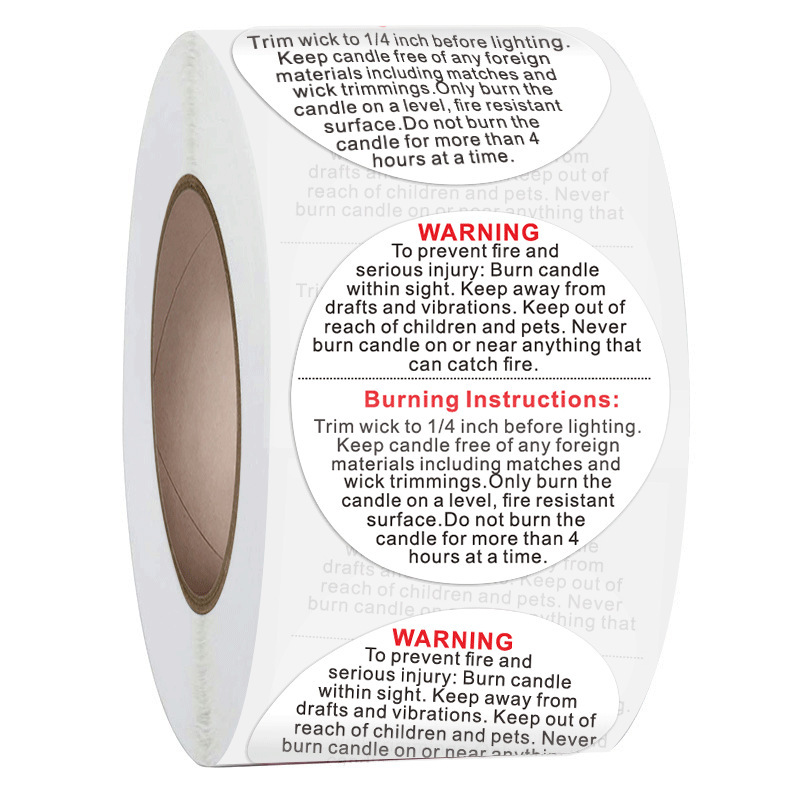 100-500pcs 1inch English Warni - đánh giá và giá Candle Warning Label