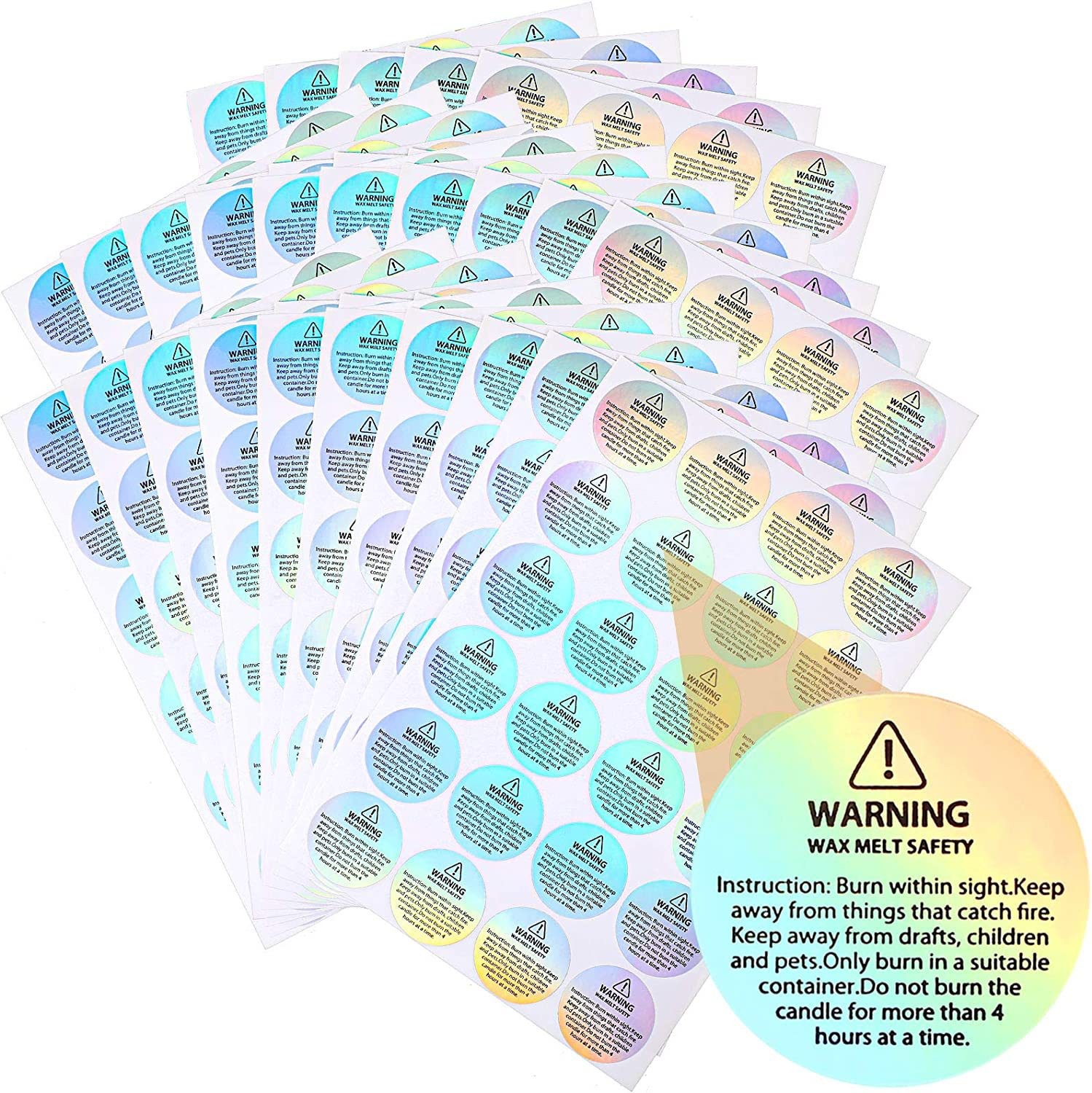 Holographic 96 Pcs Candle Warn - đánh giá và giá Candle Warning Label