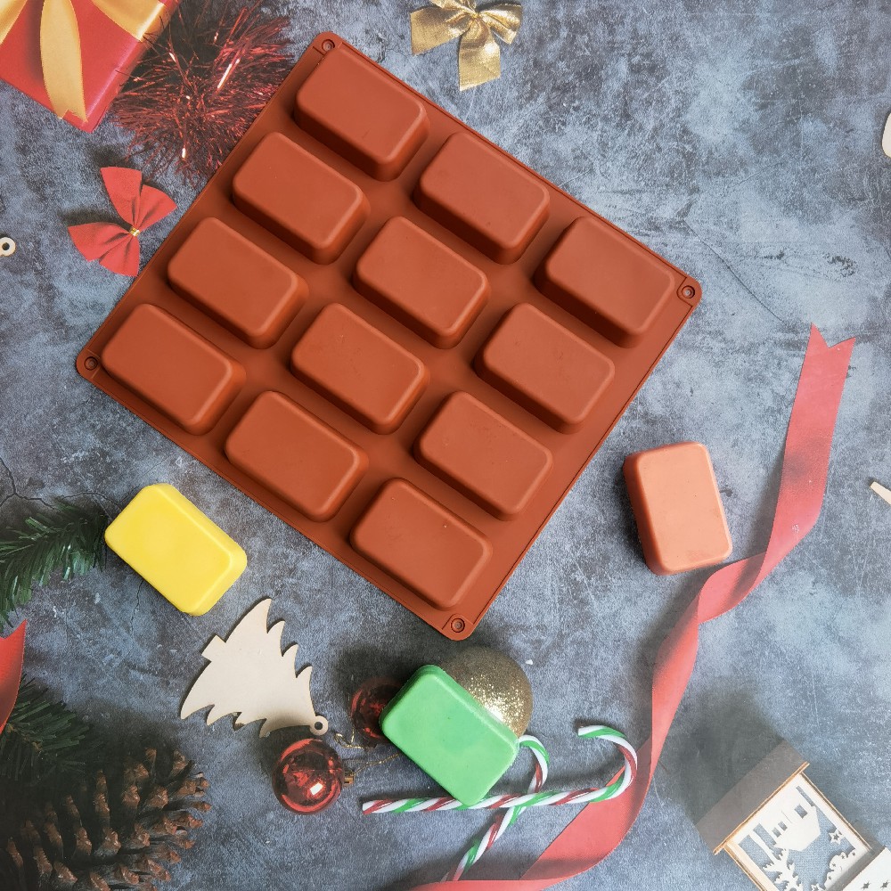 12 Cavity Square Silicone Soap - đánh giá và giá Candle Making With Beeswax