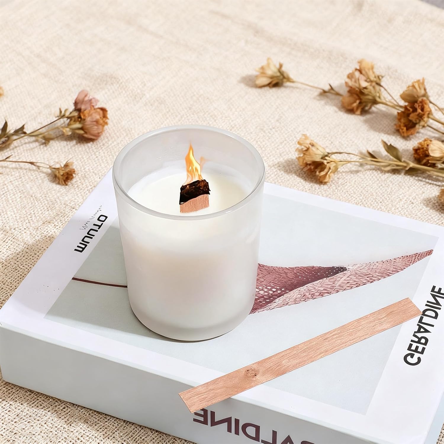 60Pcs Wood Wicks for Candles M - đánh giá và giá Candle Warning Label