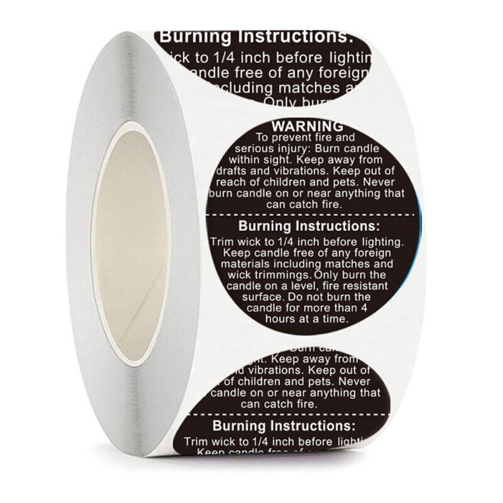 Self-adhesive Label Candle Jar - đánh giá và giá Candle Warning Label
