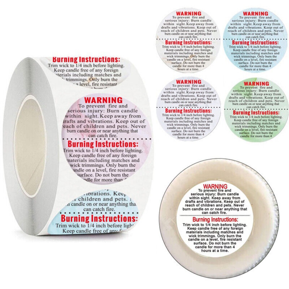 Self-adhesive Label Candle Jar - đánh giá và giá Candle Warning Label