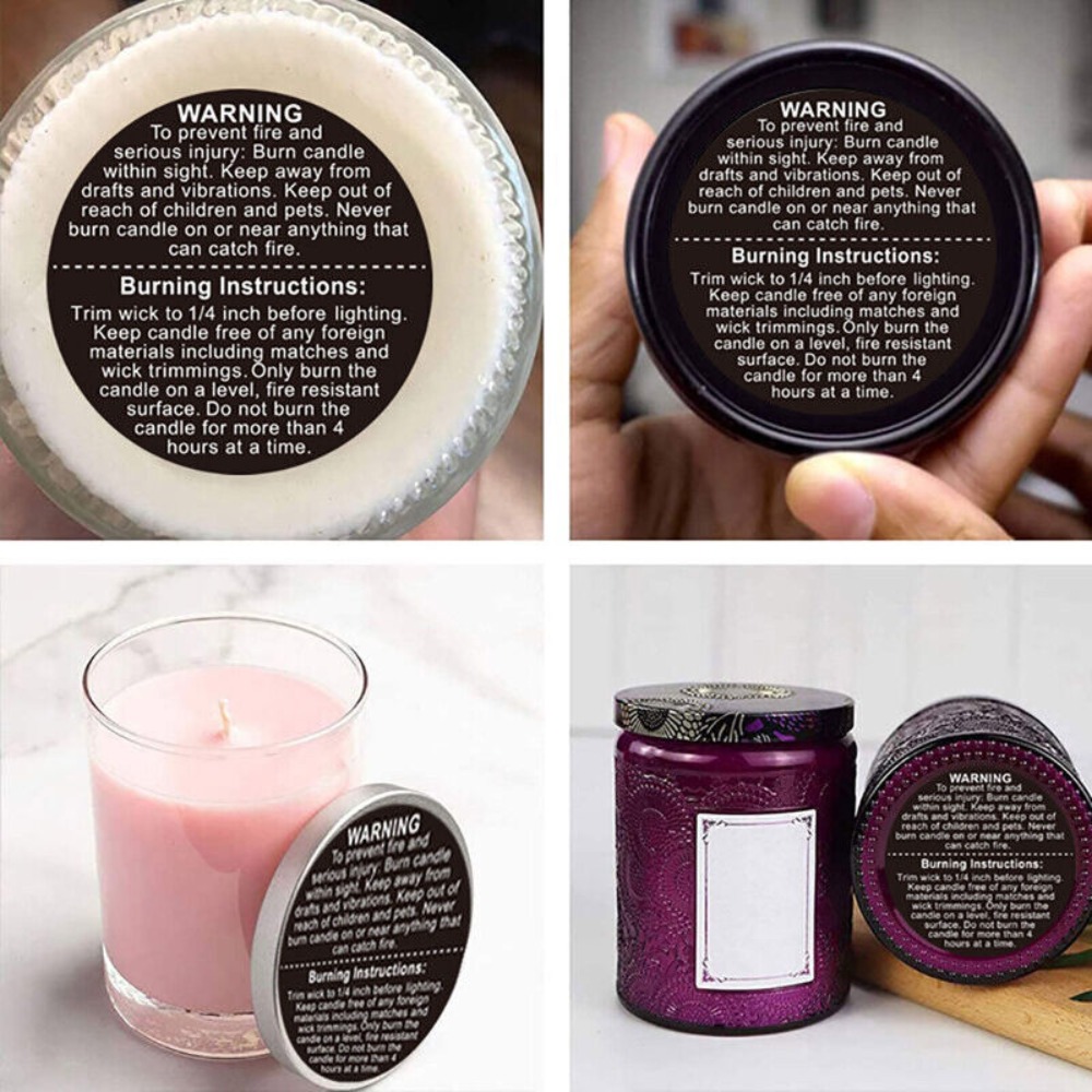 Self-adhesive Label Candle Jar - đánh giá và giá Candle Warning Label