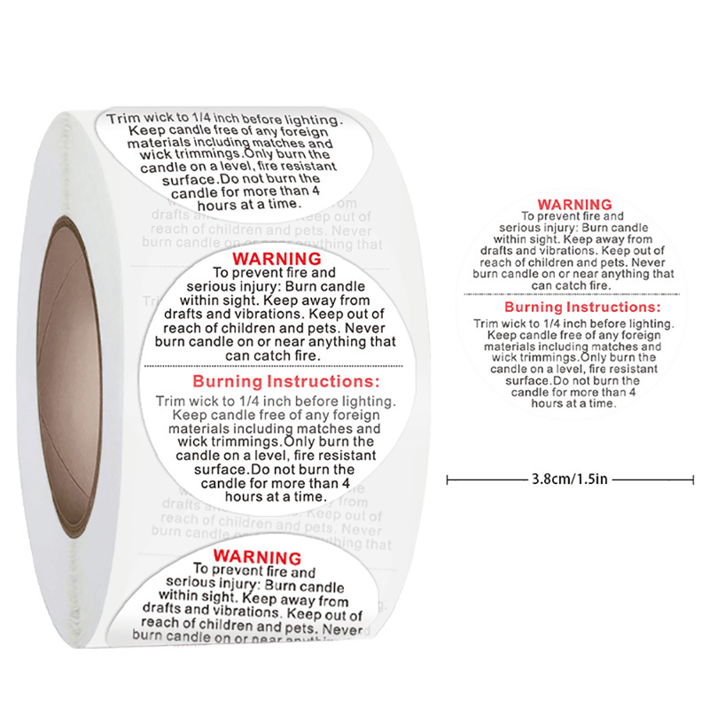 1 Cuộn Mong Manh Dán Nến Cảnh  - đánh giá và giá Candle Warning Label